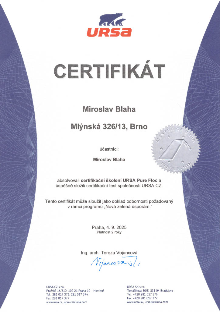 sazafo certifikát - Pure-flog Ursa